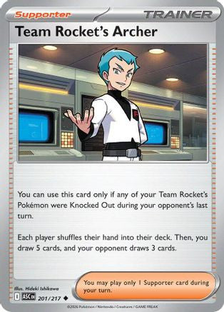 Team Rocket's Archer 201 Me Ascended Heroes Reverse Holofoil