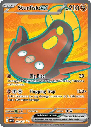 Stunfisk Ex 252 217 252 Me Ascended Heroes Holofoil