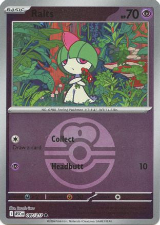 Ralts Love Ball 87 Me Ascended Heroes Reverse Holofoil