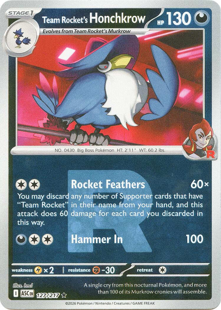Team Rocket's Honchkrow (Team Rocket) - 127/217 - (ME: Ascended Heroes)