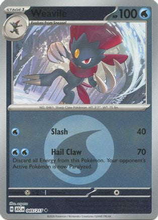 Weavile 045 217 Energy Symbol Pattern 45 Me Ascended Heroes Reverse Holofoil