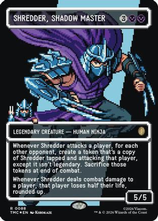 Shredder, Shadow Master (Borderless) (Surge Foil) (TMC-088) - Commander: Teenage Mutant Ninja Turtles Foil