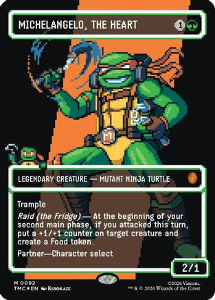Michelangelo, the Heart (0092) (Borderless) (Surge Foil) (TMC-092) - Commander: Teenage Mutant Ninja Turtles Foil