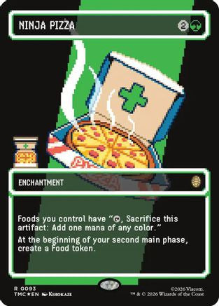 Ninja Pizza (Borderless) (Surge Foil) (TMC-093) - Commander: Teenage Mutant Ninja Turtles Foil