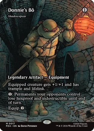 Donnie's Bo - Shadowspear (Borderless) (PZA-017) - Teenage Mutant Ninja Turtles Eternal-Legal Foil