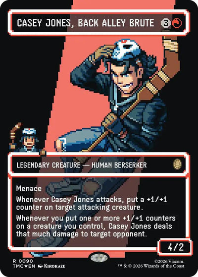 Casey Jones, Back Alley Brute (Borderless) (Surge Foil) - 90 - (Commander: Teenage Mutant Ninja Turtles)