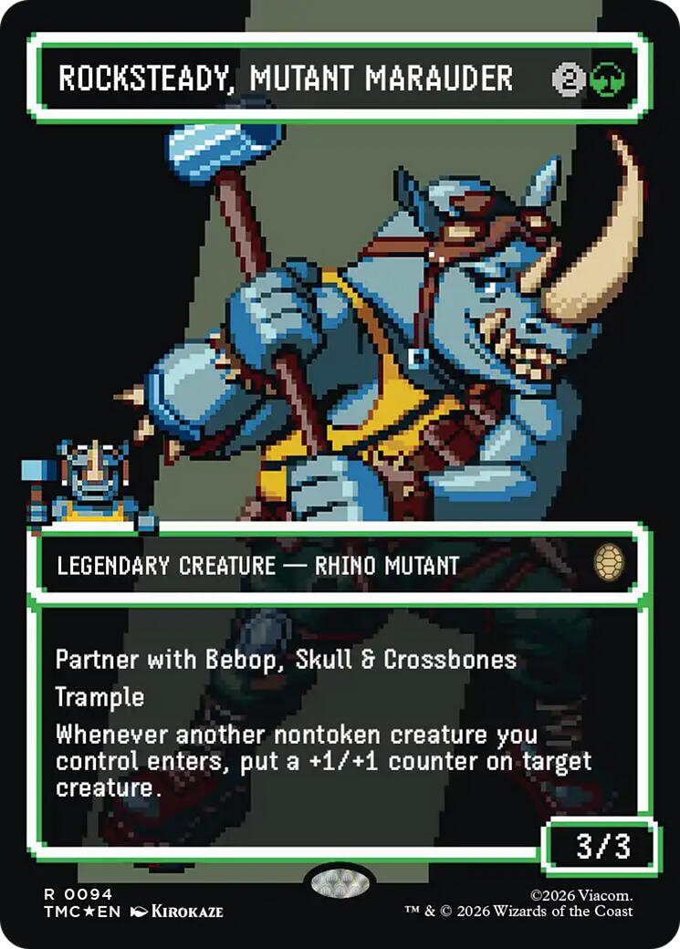 Rocksteady, Mutant Marauder (Borderless) (Surge Foil) - 94 - (Commander: Teenage Mutant Ninja Turtles)
