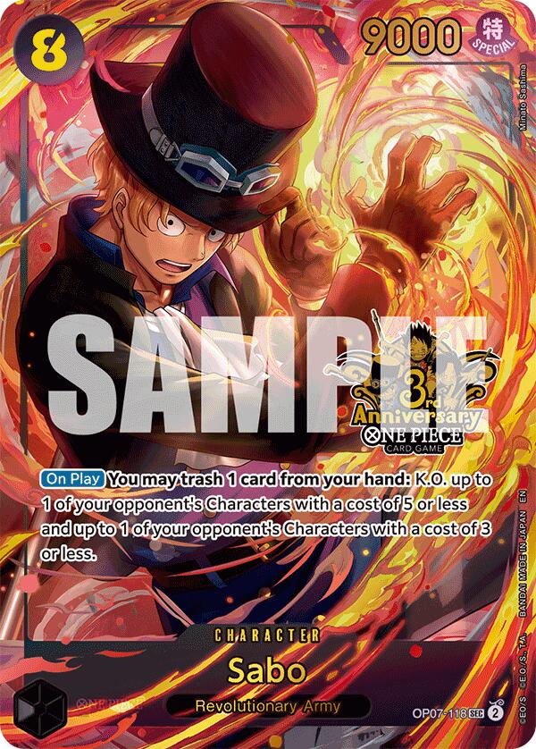 Sabo (Japanese Version 3rd Anniversary Set) - OP07-118 - (One Piece Promotion Cards)