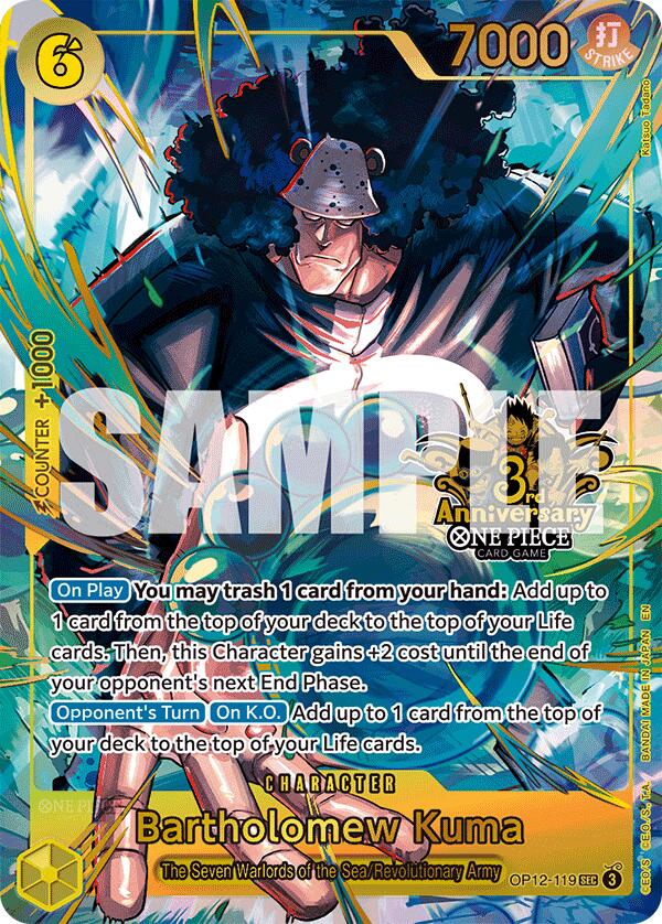 Bartholomew Kuma (Japanese Version 3rd Anniversary Set) - OP12-119 - (One Piece Promotion Cards)