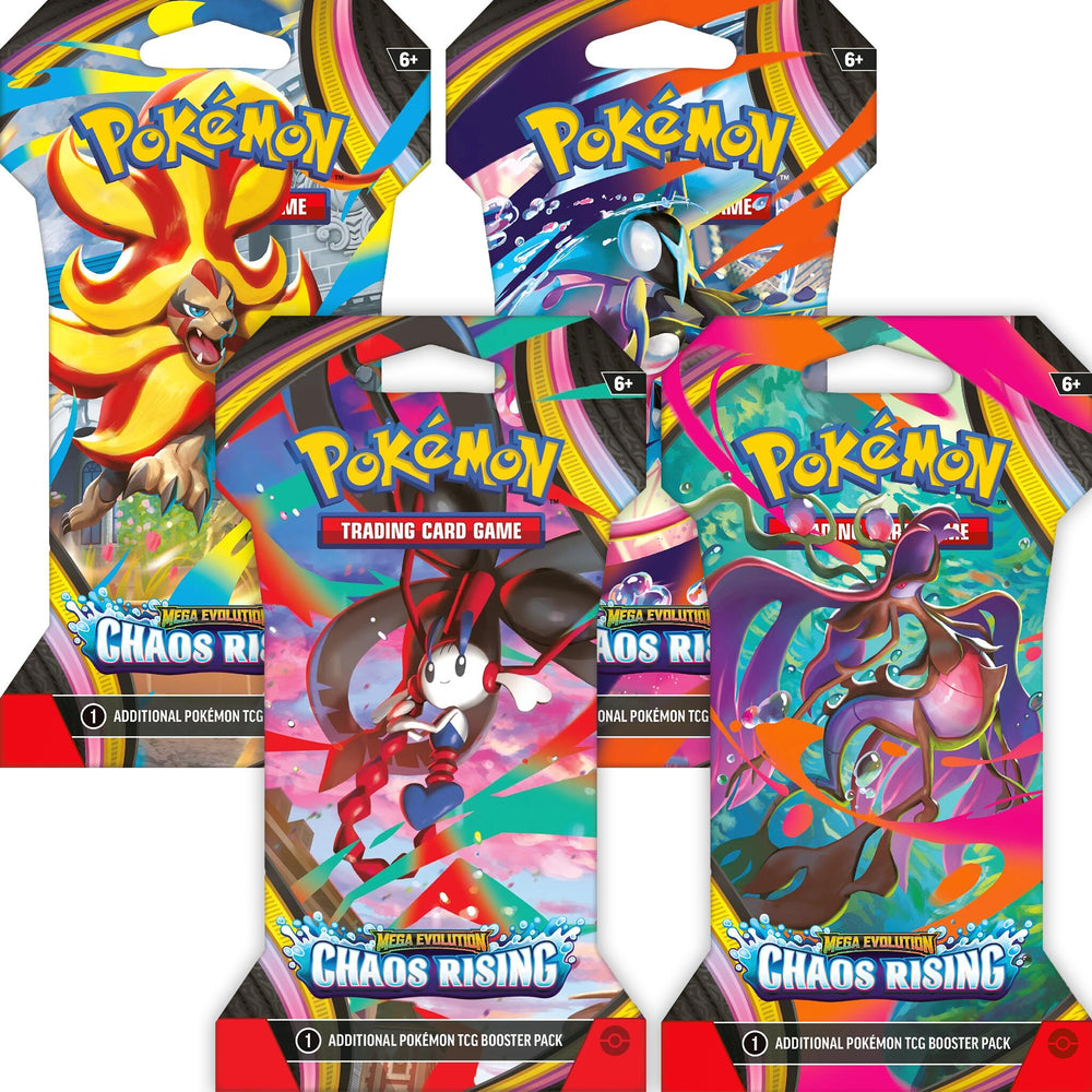 Pokemon TCG: Chaos Rising Sleeved Booster Pack Art Bundle [Set of 4]