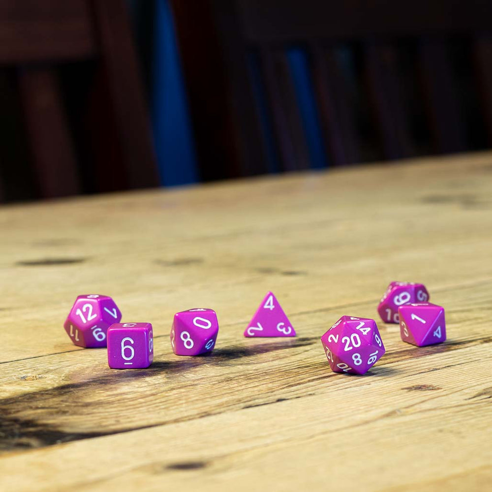 Chessex #25427 - Opaque Light Purple / White Polyhedral (7ct)