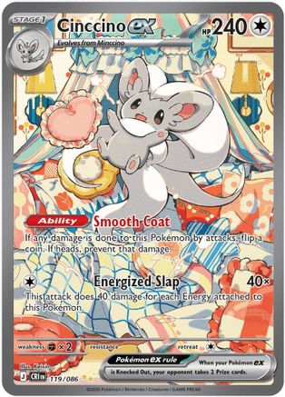 Cinccino ex - 119/086 119 - ME04 Chaos Rising Holofoil