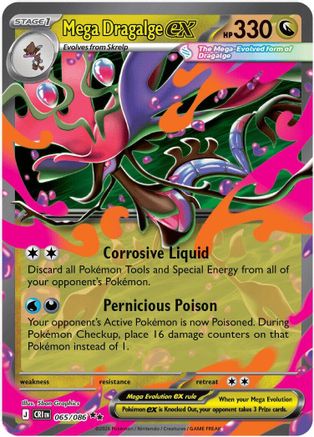 Mega Dragalge ex (65/086) - ME04 Chaos Rising Holofoil