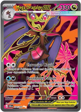 Mega Dragalge ex - 104/086 104 - ME04 Chaos Rising Holofoil