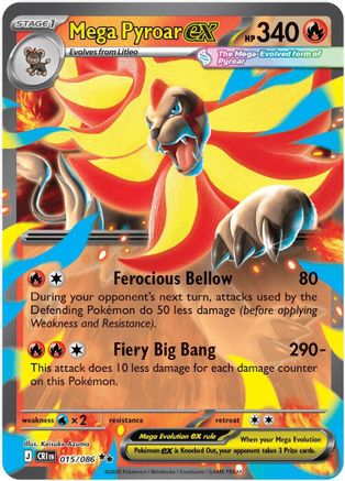 Mega Pyroar ex - 015/086 15 - ME04 Chaos Rising Holofoil