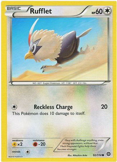 Rufflet - 92/114 - Common - XY Steam Siege (Square Cut Misprint)