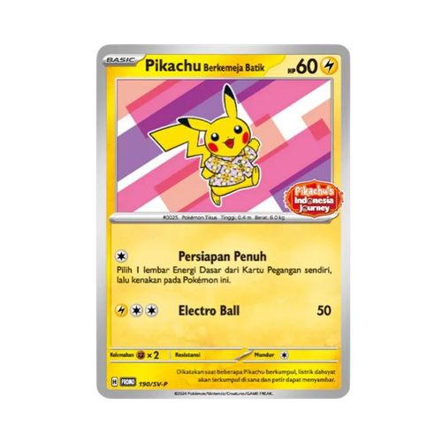 Pikachu Berkemeja Batik - 190/SV-P - Indonesian (SEALED)
