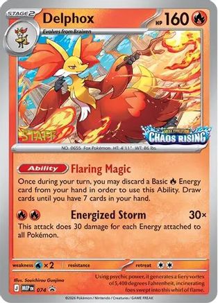 Delphox - 074 [Staff] 74 - ME Mega Evolution Promo Holofoil