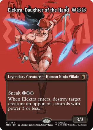 Elektra, Daughter of the Hand (Borderless) (366) (MSH-366) - Marvel Super Heroes Foil