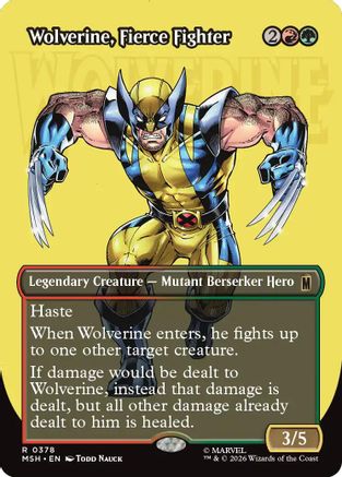 Wolverine, Fierce Fighter (Borderless) (MSH-378) - Marvel Super Heroes