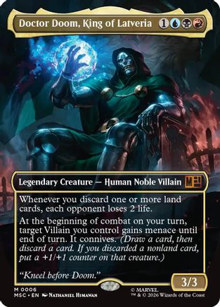 Doctor Doom, King of Latveria (Borderless) (MSC-006) - Commander: Marvel Super Heroes Foil