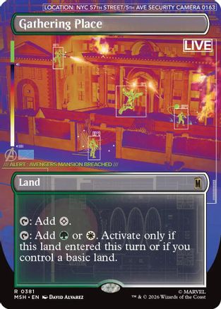 Gathering Place (Borderless) (MSH-381) - Marvel Super Heroes Foil