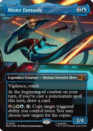 Mister Fantastic (Borderless) (Surge Foil) (MSC-876) - Commander: Marvel Super Heroes Foil