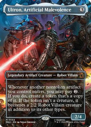 Ultron, Artificial Malevolence (Borderless) (0344) (MSH-344) - Marvel Super Heroes Foil