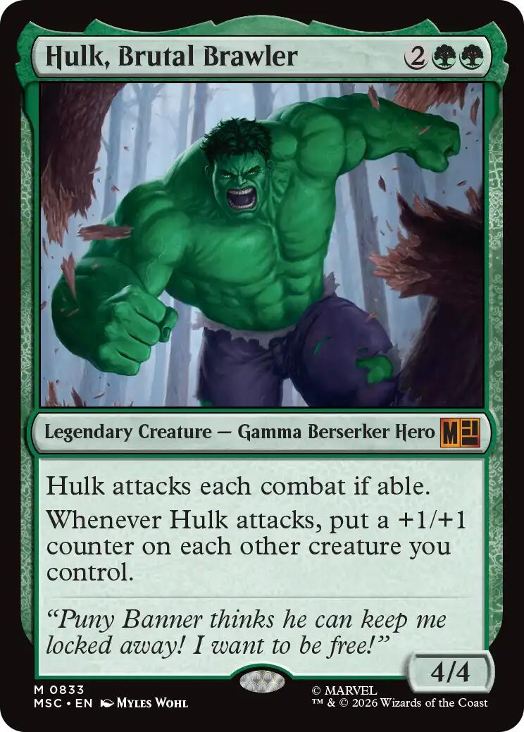 Hulk, Brutal Brawler - 833 - (Commander: Marvel Super Heroes)