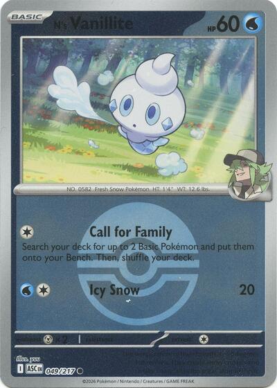 N's Vanillite - Poké Ball - 049/217 - Common [me025-049] [Reverse Holo]