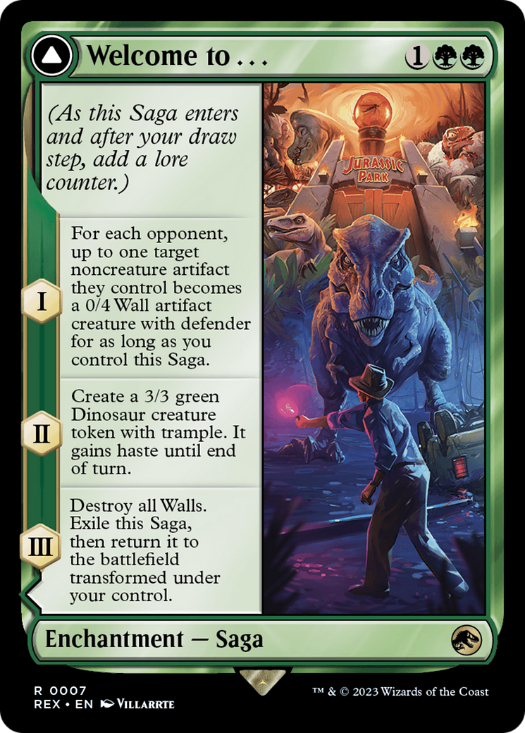 Welcome to . . . // Jurassic Park (REX-007) - Jurassic World Collection (Borderless) Foil