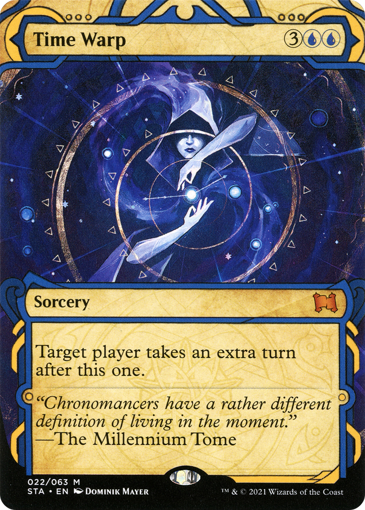 Time Warp (STA-022) - Strixhaven Mystical Archive: (Showcase) (Borderless) Etched Foil