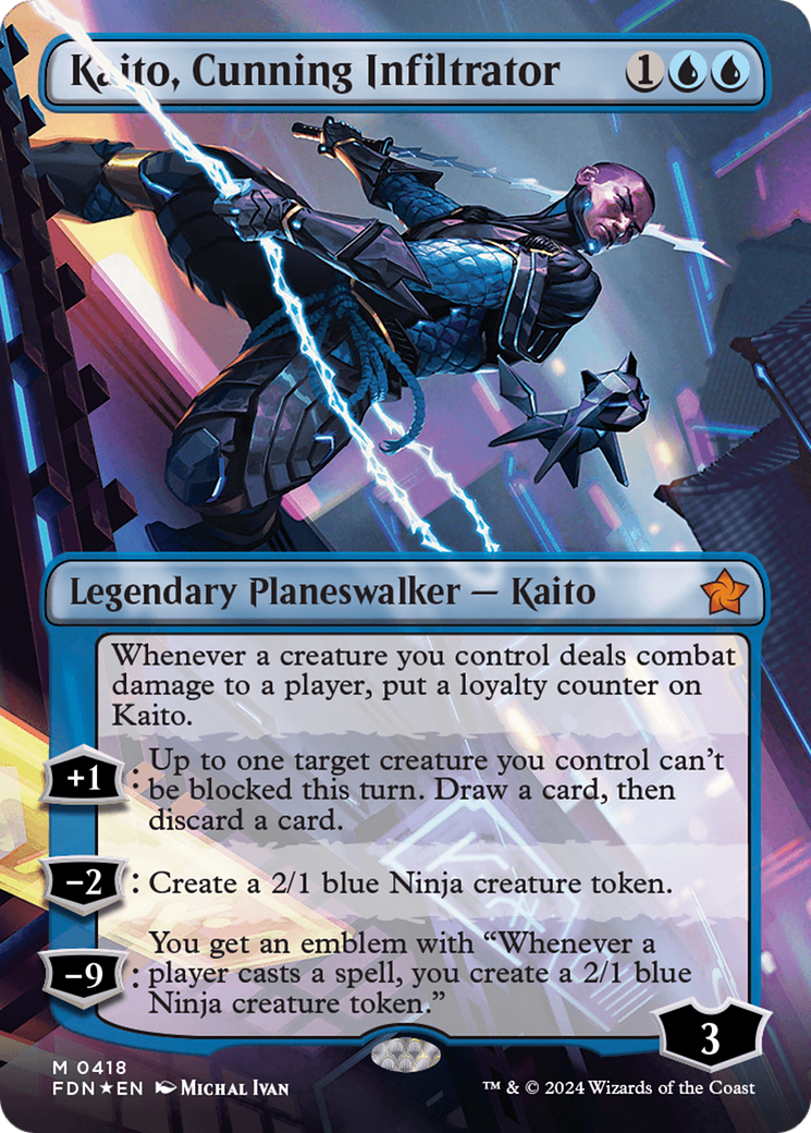 Kaito, Cunning Infiltrator (FDN-418) - Foundations (Borderless) Foil