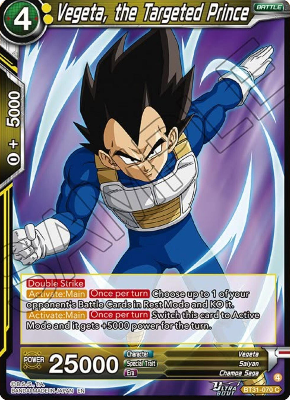 Vegeta, the Targeted Prince (BT31-070) [Impact Beyond Dimensions]