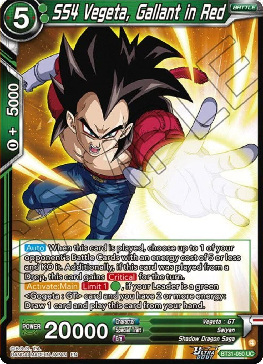 SS4 Vegeta, Gallant in Red (BT31-050) [Impact Beyond Dimensions]