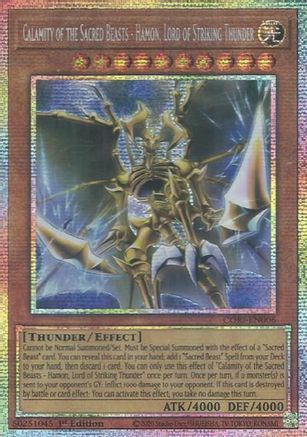 Calamity of the Sacred Beasts - Hamon, Lord of Striking Thunder (Starlight Rare) Starlight Rare - Chaos Origins 1st Edition