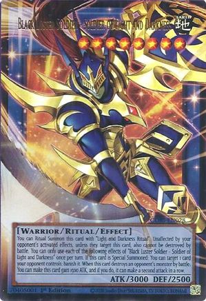 Black Luster Soldier - Soldier of Light and Darkness (Extended Art) Ultra Rare - Chaos Origins 1st Edition