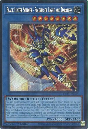 Black Luster Soldier - Soldier of Light and Darkness (Secret Rare) Secret Rare - Chaos Origins 1st Edition