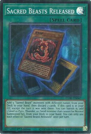 Sacred Beasts Released Super Rare - Chaos Origins 1st Edition