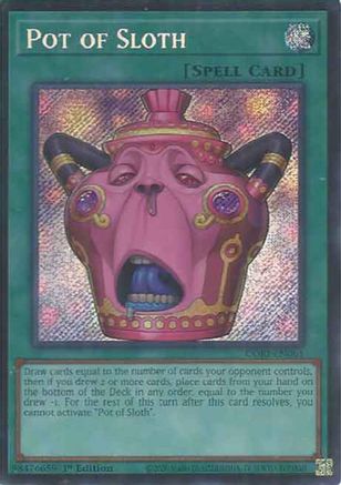 Pot of Sloth Secret Rare - Chaos Origins 1st Edition