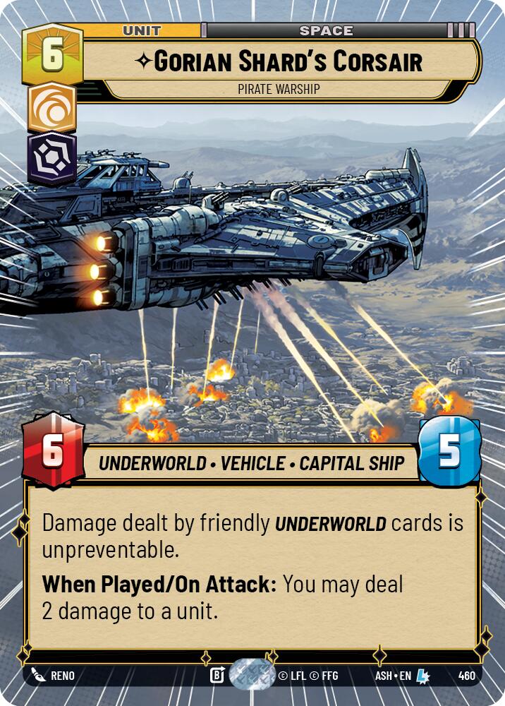 Gorian Shard's Corsair - Pirate Warship (460) (Hyperspace) (460) [Ashes of the Empire]