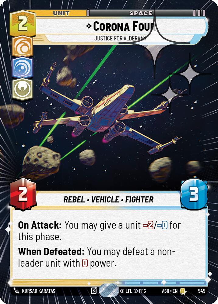 Corona Four - Justice for Alderaan (545) (Hyperspace Foil) (545) [Ashes of the Empire]