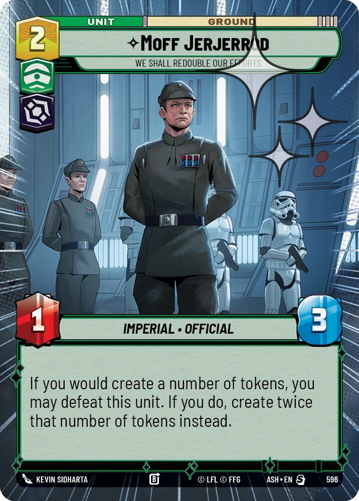 Moff Jerjerrod - We Shall Redouble Our Efforts (596) (Hyperspace Foil) (596) [Ashes of the Empire]