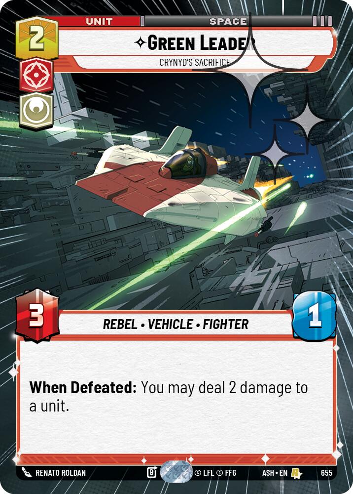 Green Leader - Crynyd's Sacrifice (655) (Hyperspace Foil) (655) [Ashes of the Empire]