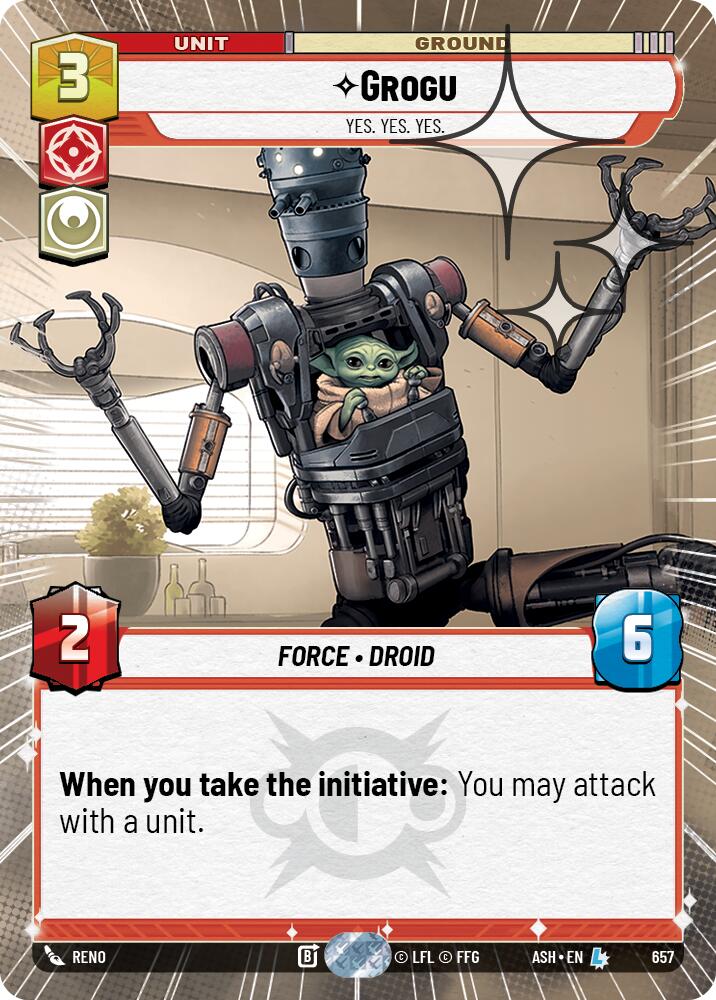 Grogu - Yes. Yes. Yes. (657) (Hyperspace Foil) (657) [Ashes of the Empire]