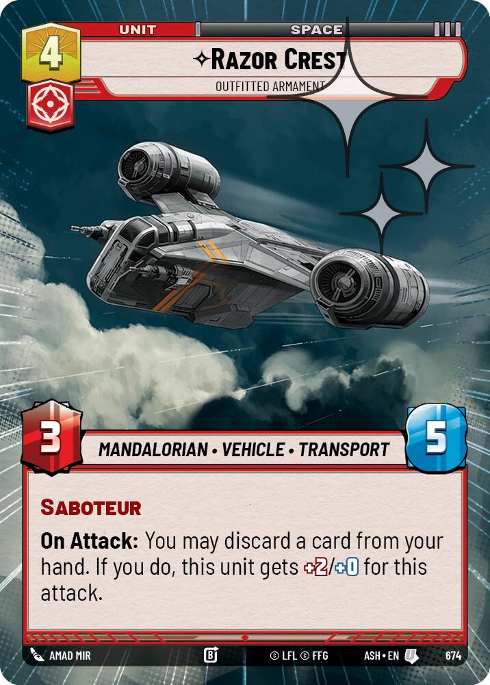 Razor Crest - Outfitted Armament (674) (Hyperspace Foil) (674) [Ashes of the Empire]