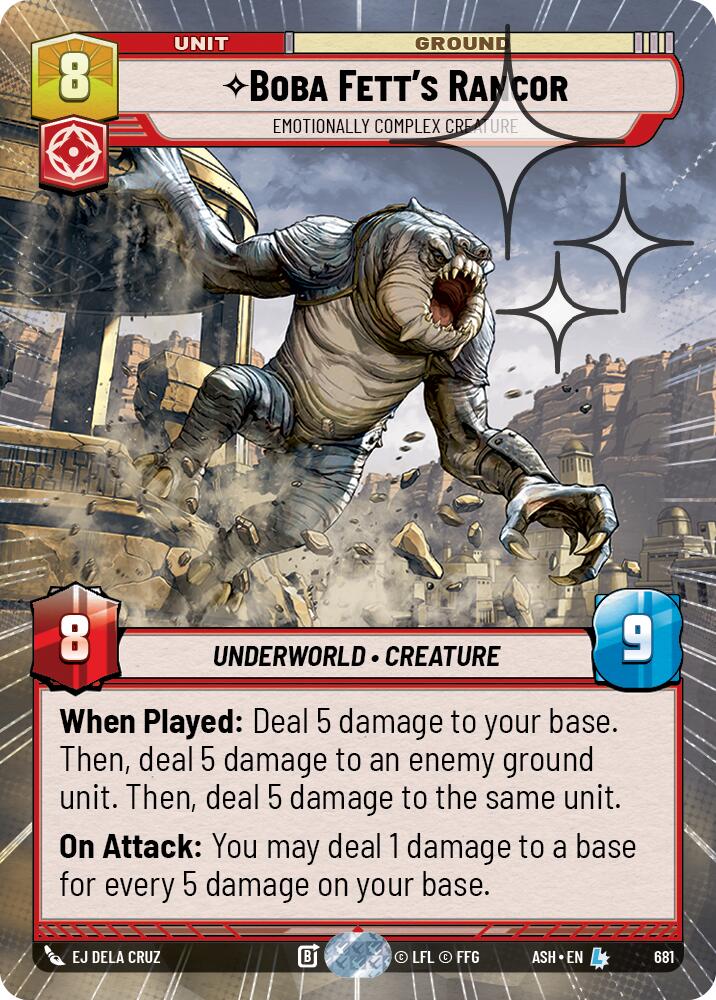 Boba Fett's Rancor - Emotionally Complex Creature (681) (Hyperspace Foil) (681) [Ashes of the Empire]