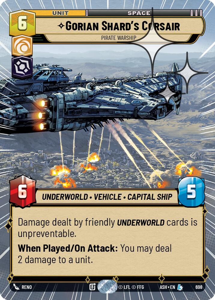 Gorian Shard's Corsair - Pirate Warship (698) (Hyperspace Foil) (698) [Ashes of the Empire]