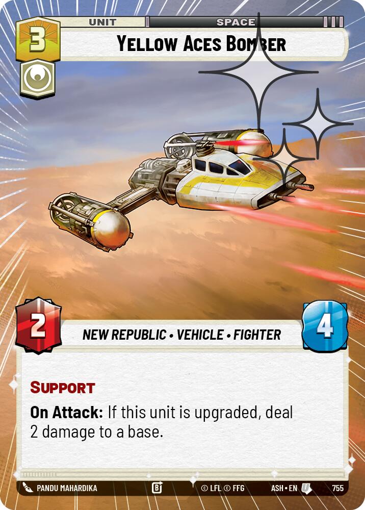 Yellow Aces Bomber (755) (Hyperspace Foil) (755) [Ashes of the Empire]