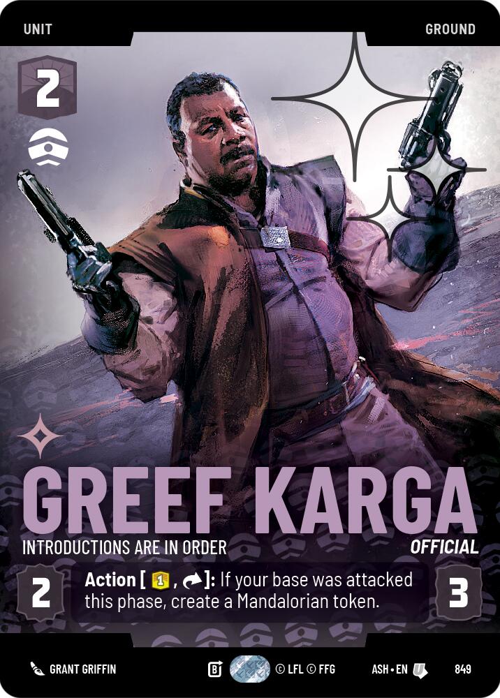 Greef Karga - Introductions are in Order (849) (Prestige Foil) (849) [Ashes of the Empire]